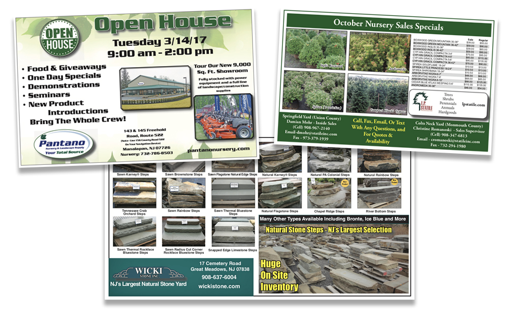 Post Card Design and Printing Services - Landscape and Construction