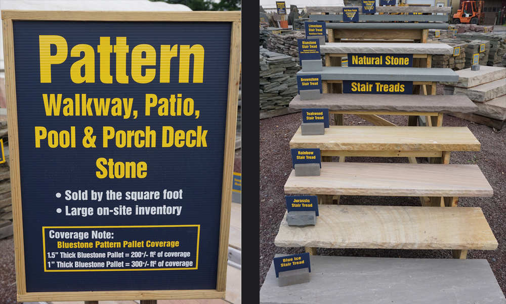 Examples of some of the product signs we made for a stone yard